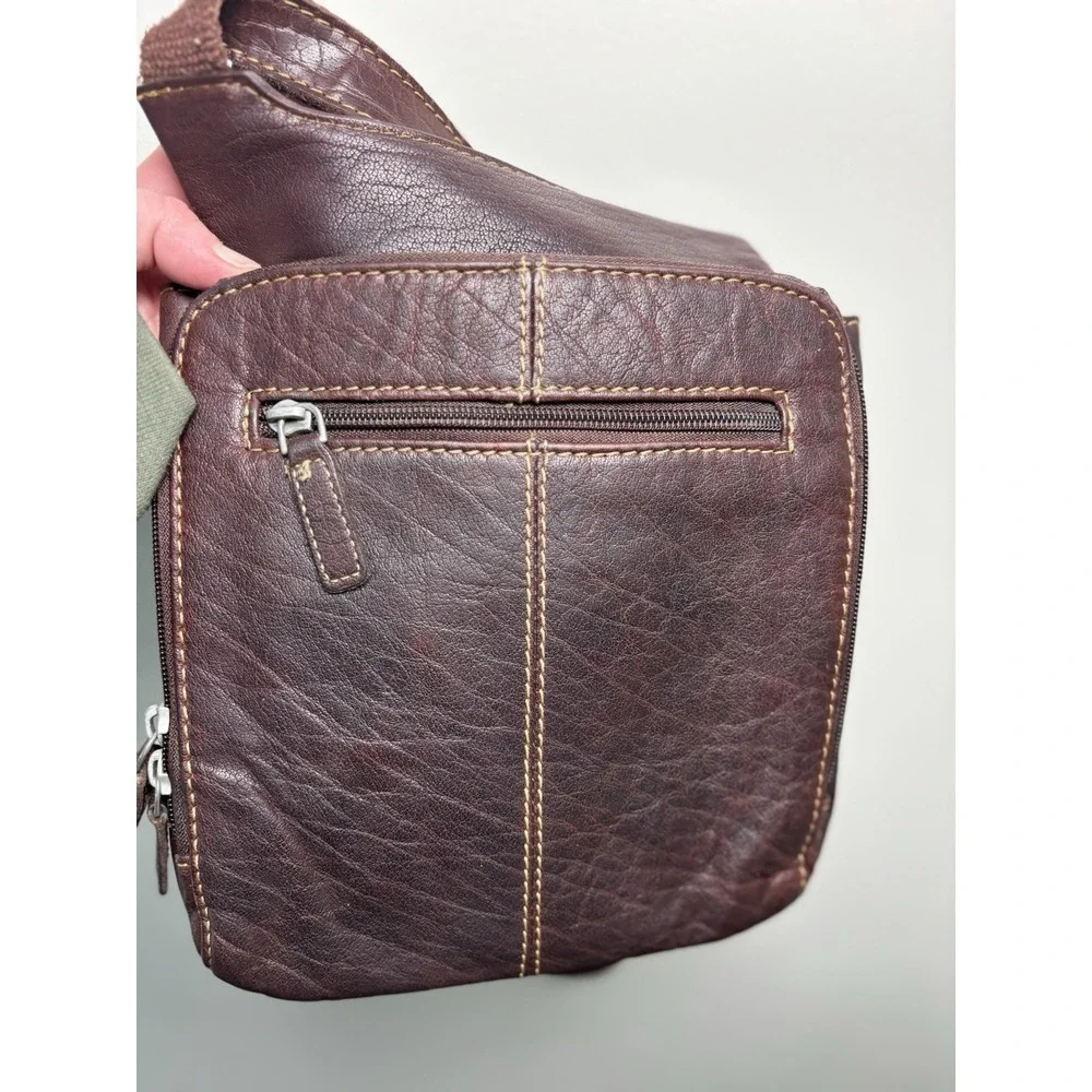 Jack Georges‎ Leather Crossbody Bag Voyager Traveler Messenger Brown Boho